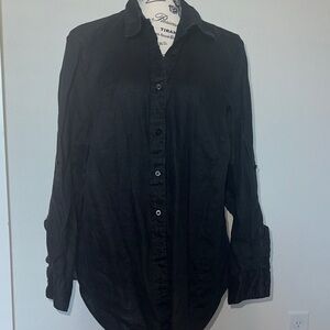 Lauren Ralph Lauren Black Button-Up Blouse